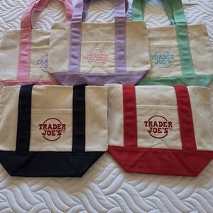 Trader Joe's Canvas Tote Bag — Red Accent